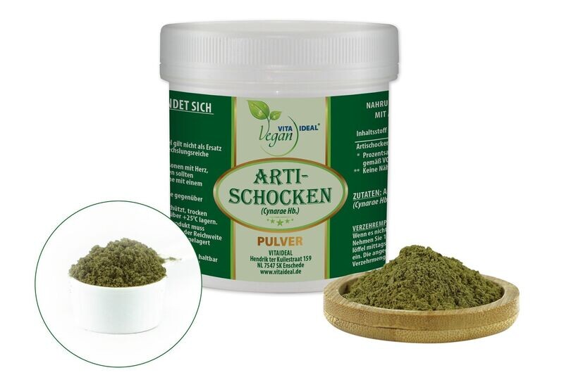 VITA IDEAL Vegan® Artischocken Kraut Pulver - Cynarae Hb. - Korbblütler - Artischockenkraut - Artischocke -