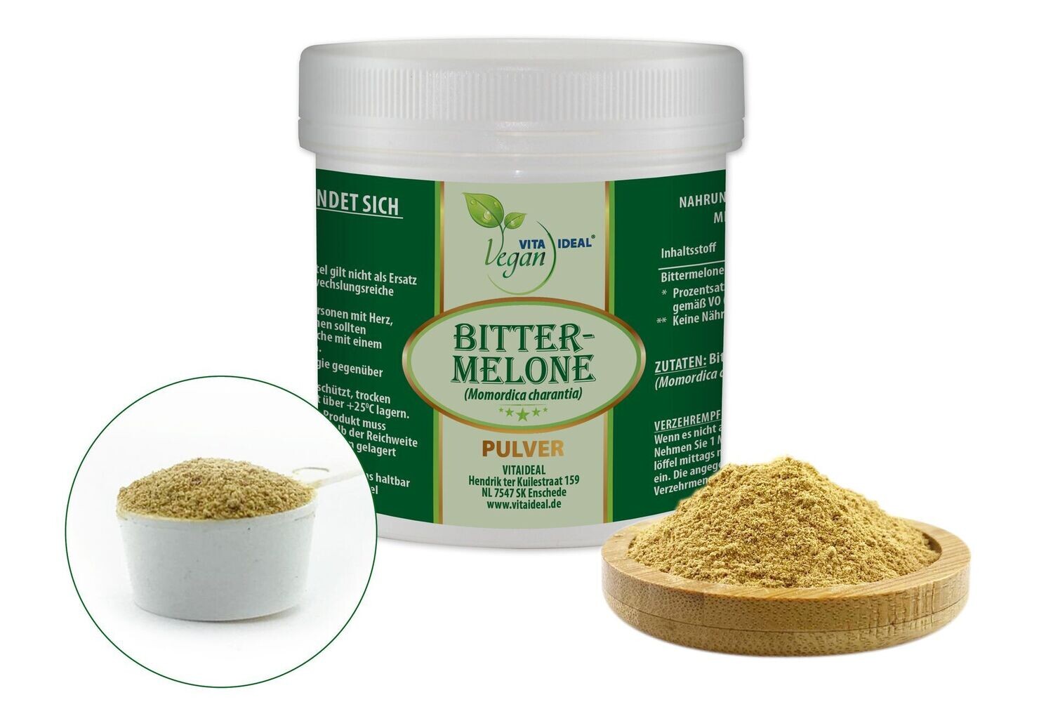 VITA IDEAL Vegan® Bitter Melone Pulver - Momordica charantia - Bittermelone -, Menge: 100g