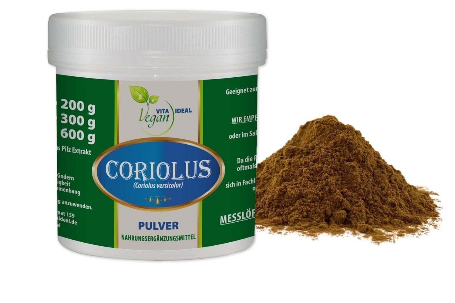 VITA IDEAL Vegan® Coriolus Extrakt Pulver - versicolor - Pilz -, Menge: 100g