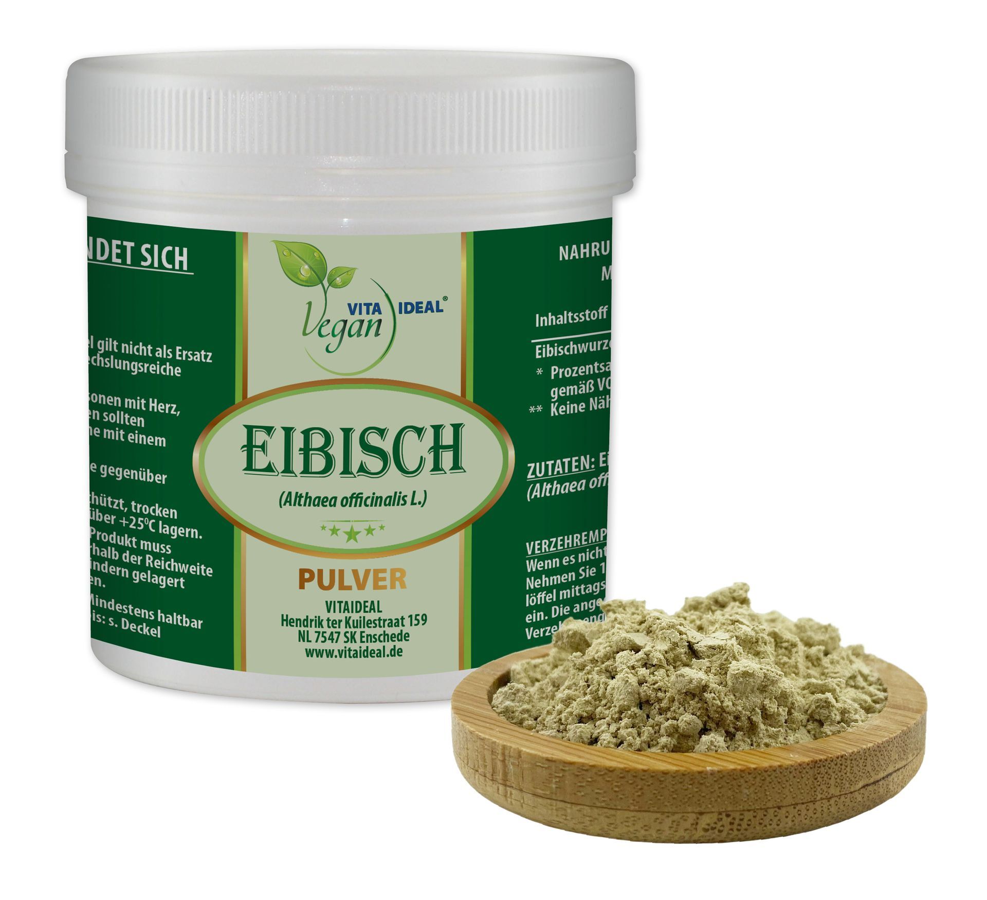 VITA IDEAL Vegan® Eibisch Wurzel Pulver - Althaea officinalis - Eibischwurzel -