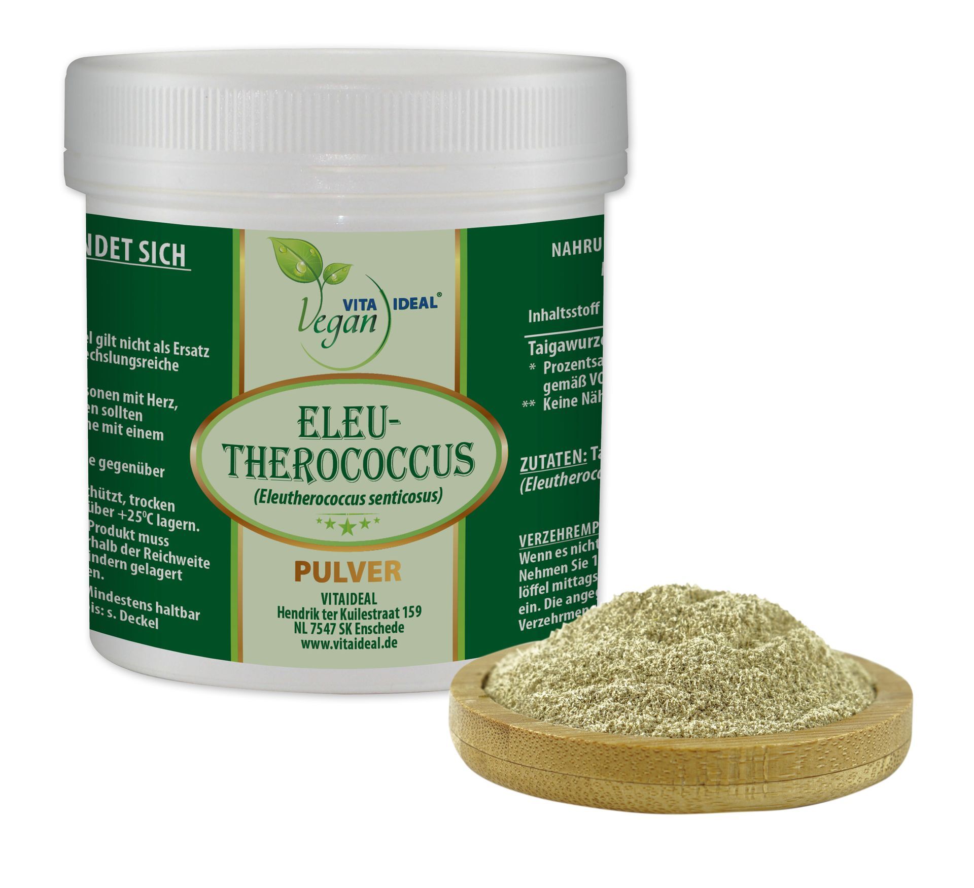 VITA IDEAL Vegan® Eleutherococcus Wurzel Pulver - Eleutherococcus senticosus - Eleutherokokk -