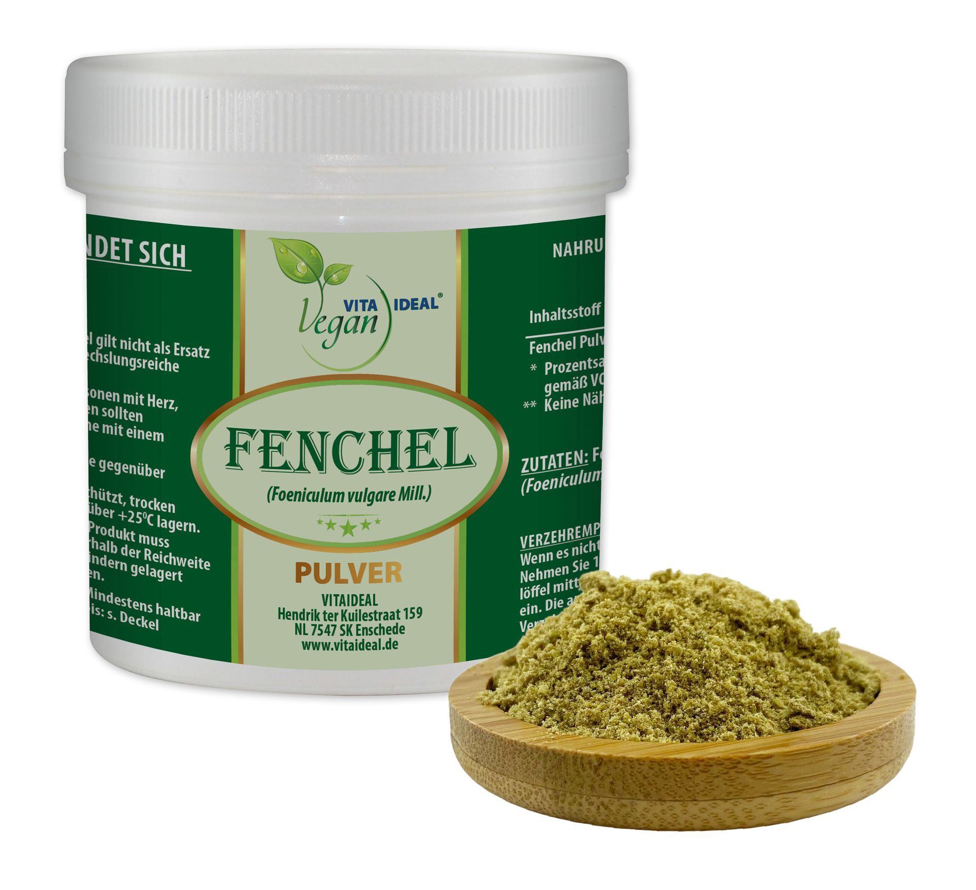 VITA IDEAL Vegan® Fenchel Pulver - Foeniculum vulgare - Fenchelsamen -