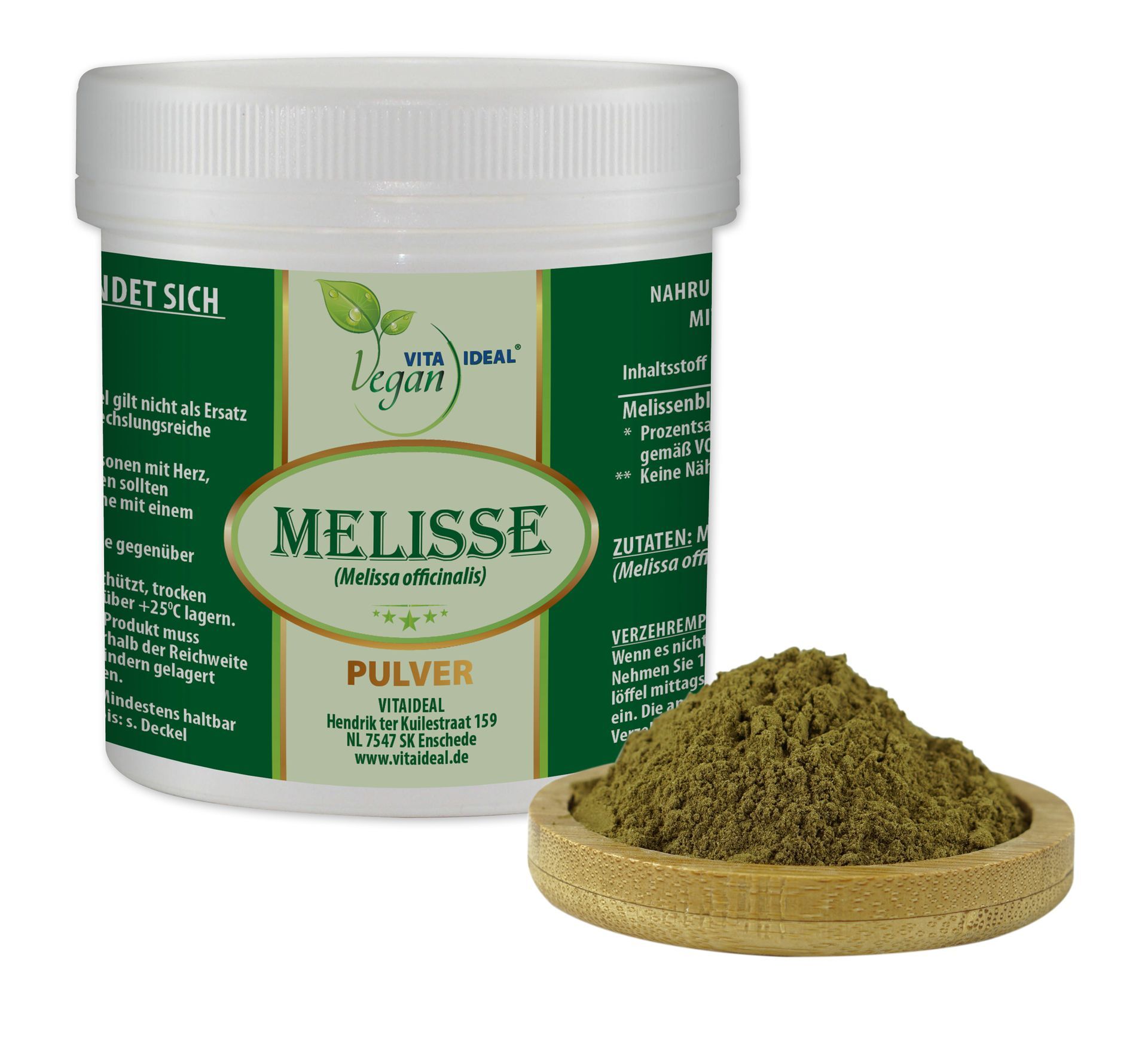VITA IDEAL Vegan® Melisse Blätter Pulver - Melissa officinalis - Melissenblätter -