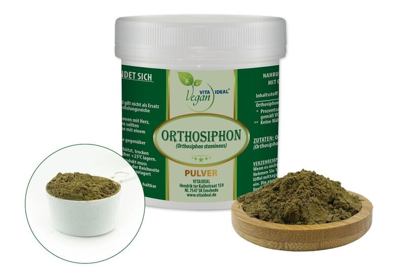 VITA IDEAL Vegan® Orthosiphon Blätter Pulver - Orthosiphon stamineus - Orthosiphonblätter -