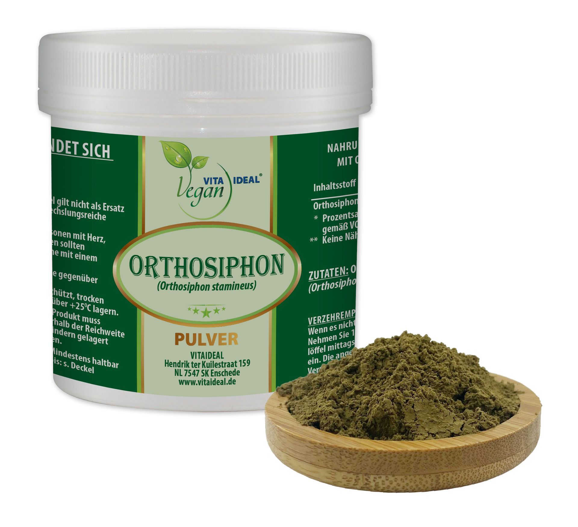 VITA IDEAL Vegan® Orthosiphon Blätter Pulver - Orthosiphon stamineus - Orthosiphonblätter -