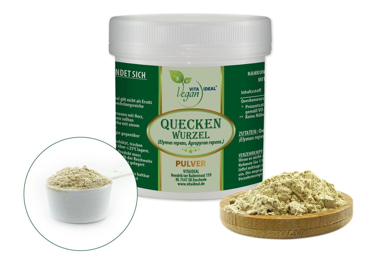 VITA IDEAL Vegan® Quecken Wurzel Pulver - Quecke - Elymus repens - Queckenwurzel -
