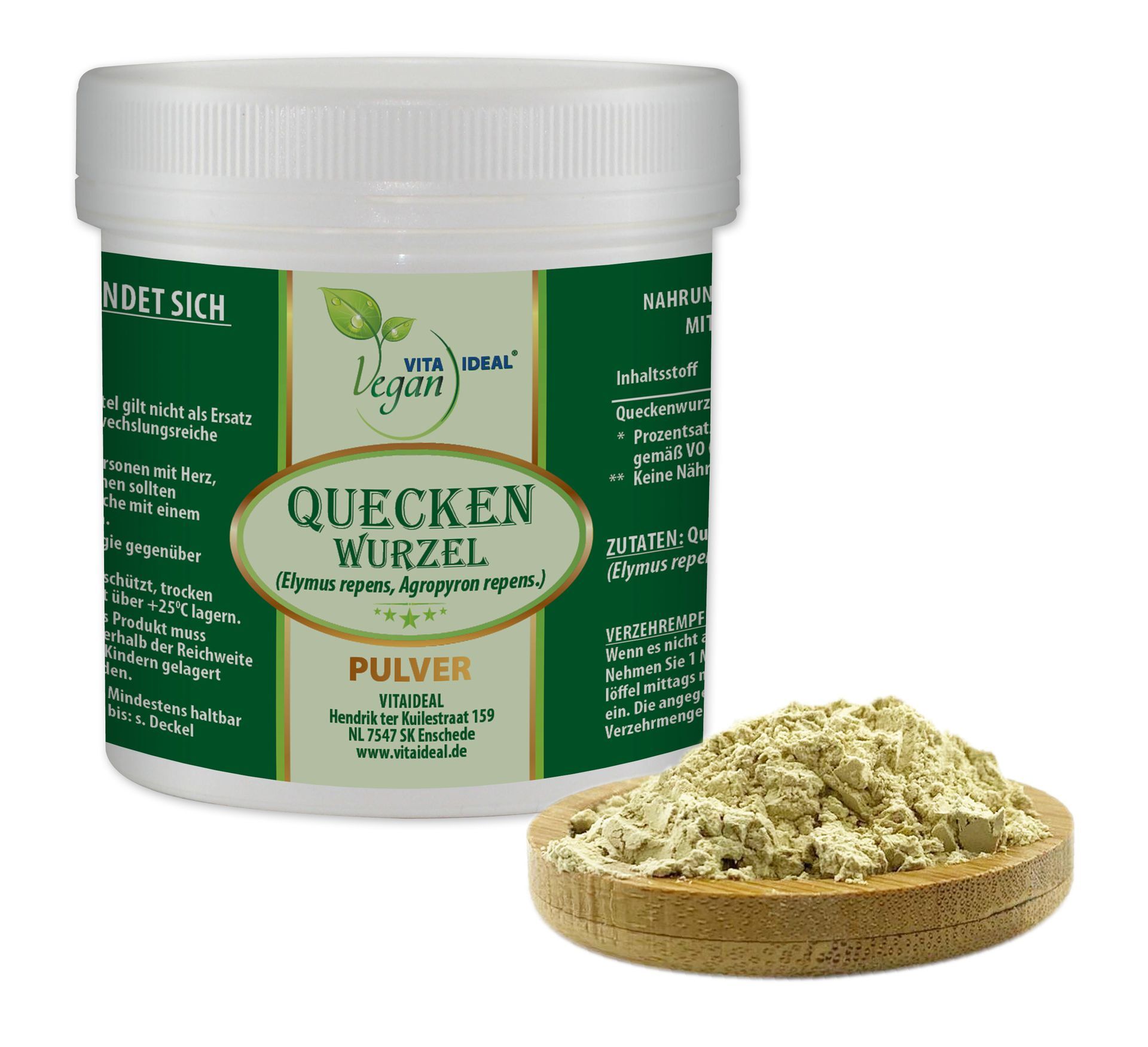VITA IDEAL Vegan® Quecken Wurzel Pulver - Quecke - Elymus repens - Queckenwurzel -