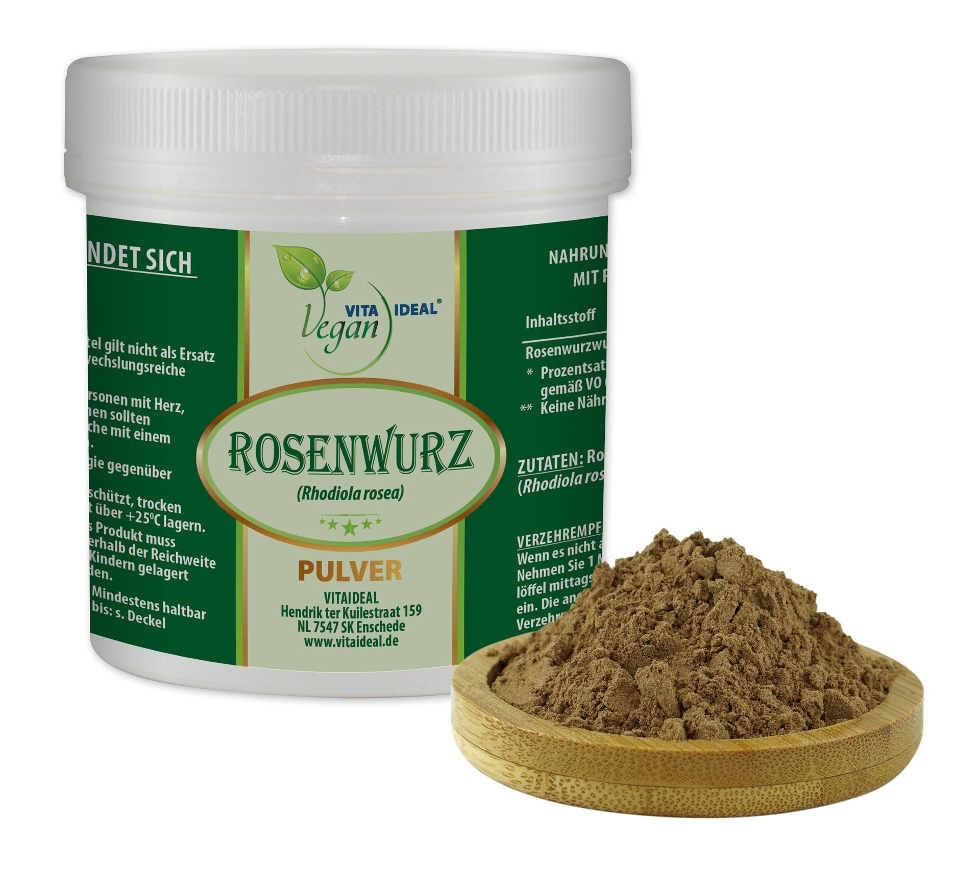 VITA IDEAL VEGAN® Rosenwurz Wurzel Pulver - Rhodiola rosea - Rosenwurzwurzel -