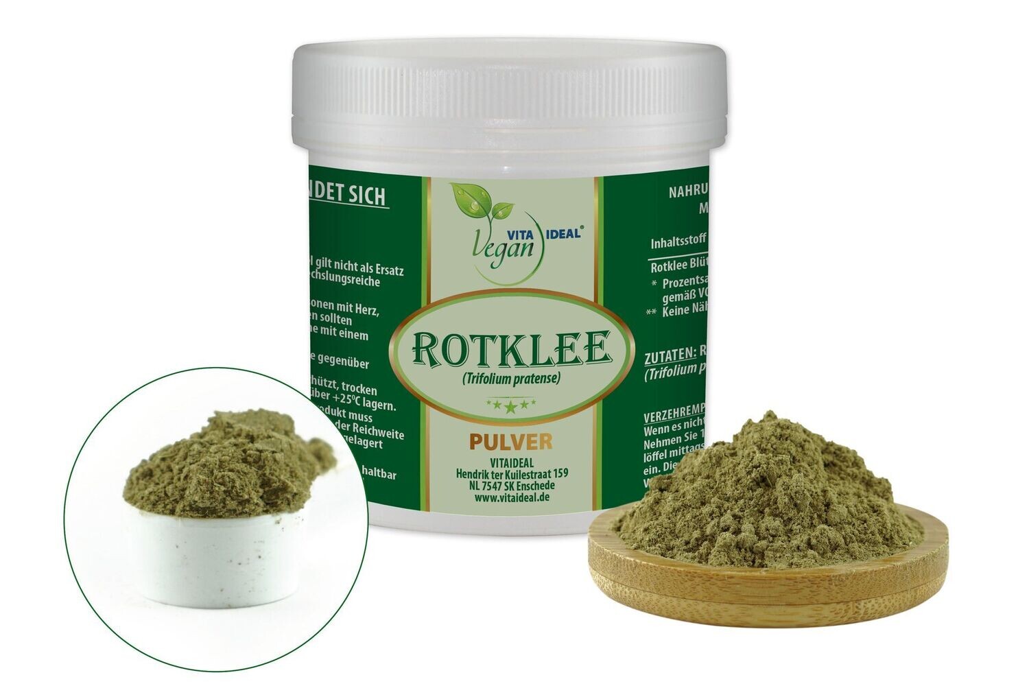 VITA IDEAL Vegan® Rotklee Blüten Pulver - Trifolium pratense - Rotkleeblüten -