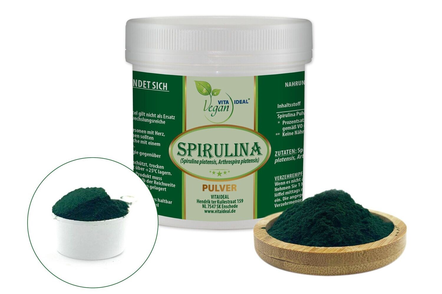 VITA IDEAL Vegan® Spirulina Pulver - blaue Alge - Platensis Arthrospira -