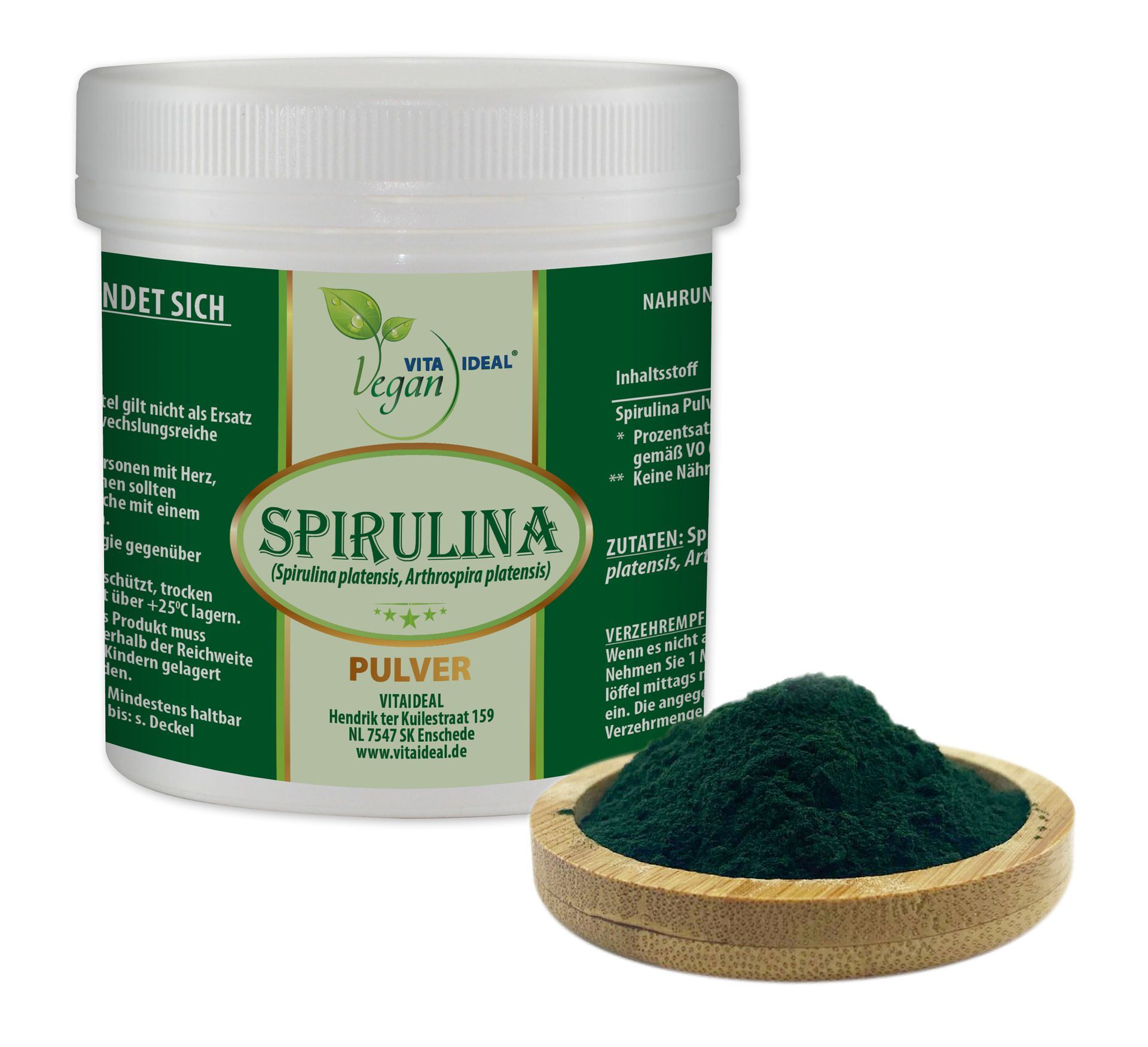 VITA IDEAL Vegan® Spirulina Pulver - blaue Alge - Platensis Arthrospira -