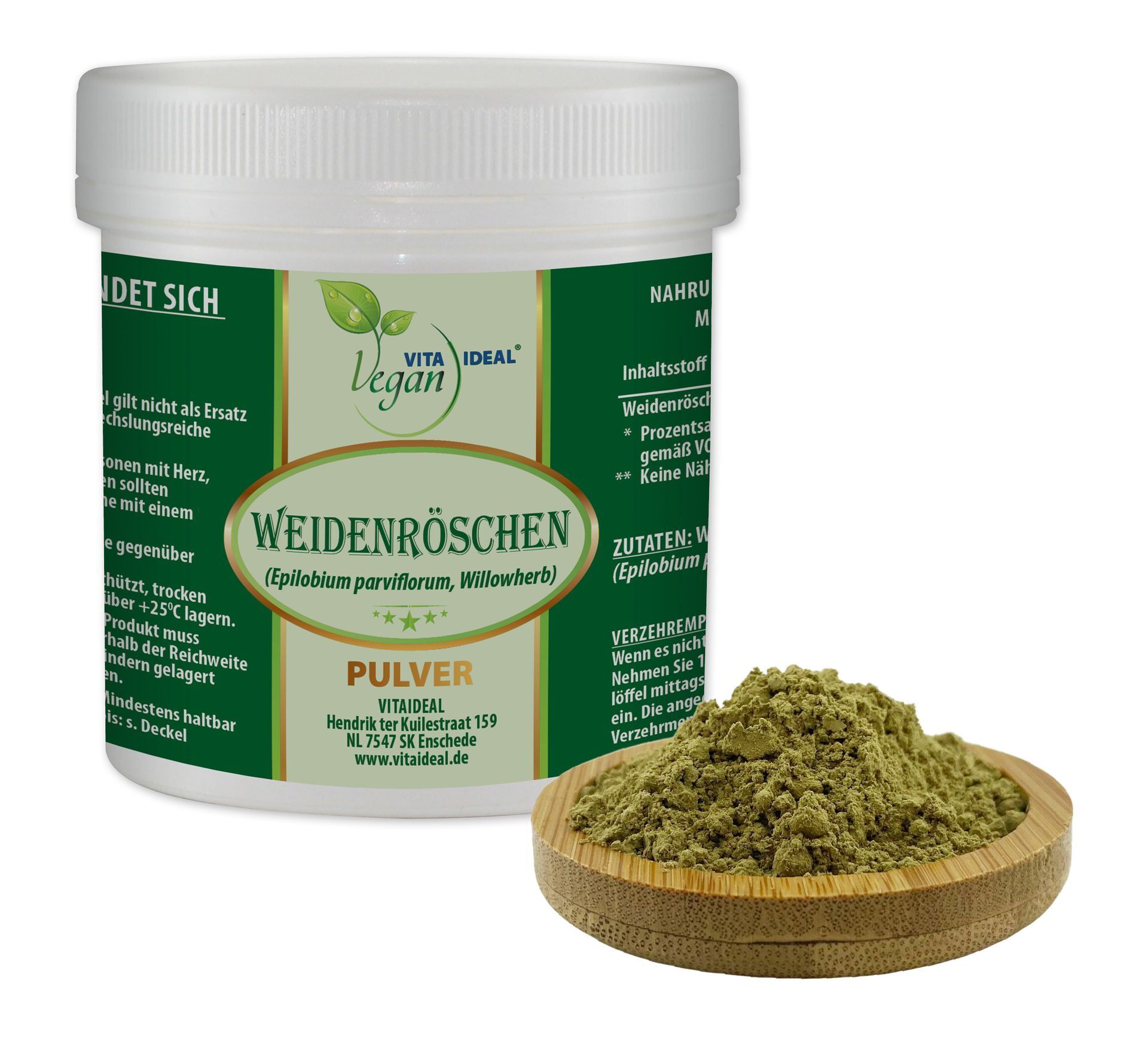 VITA IDEAL Vegan® Weideröschen Pulver - Kleinblütiges Weidenröschen -Epilobium parviflorum -
