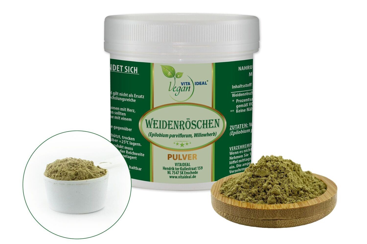 VITA IDEAL Vegan® Weideröschen Pulver  - Kleinblütiges Weidenröschen -Epilobium parviflorum -