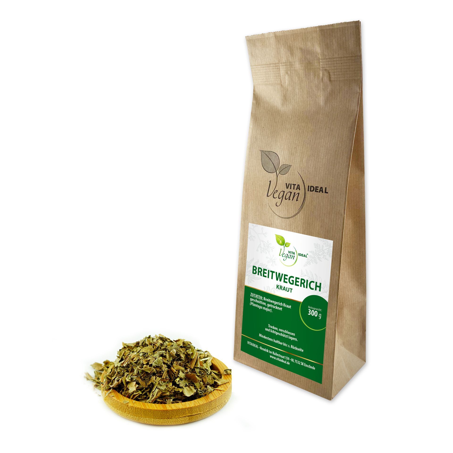VITA IDEAL Vegan® Breitwegerich Kraut geschnitten - Plantago major - Breitwegerichkraut -