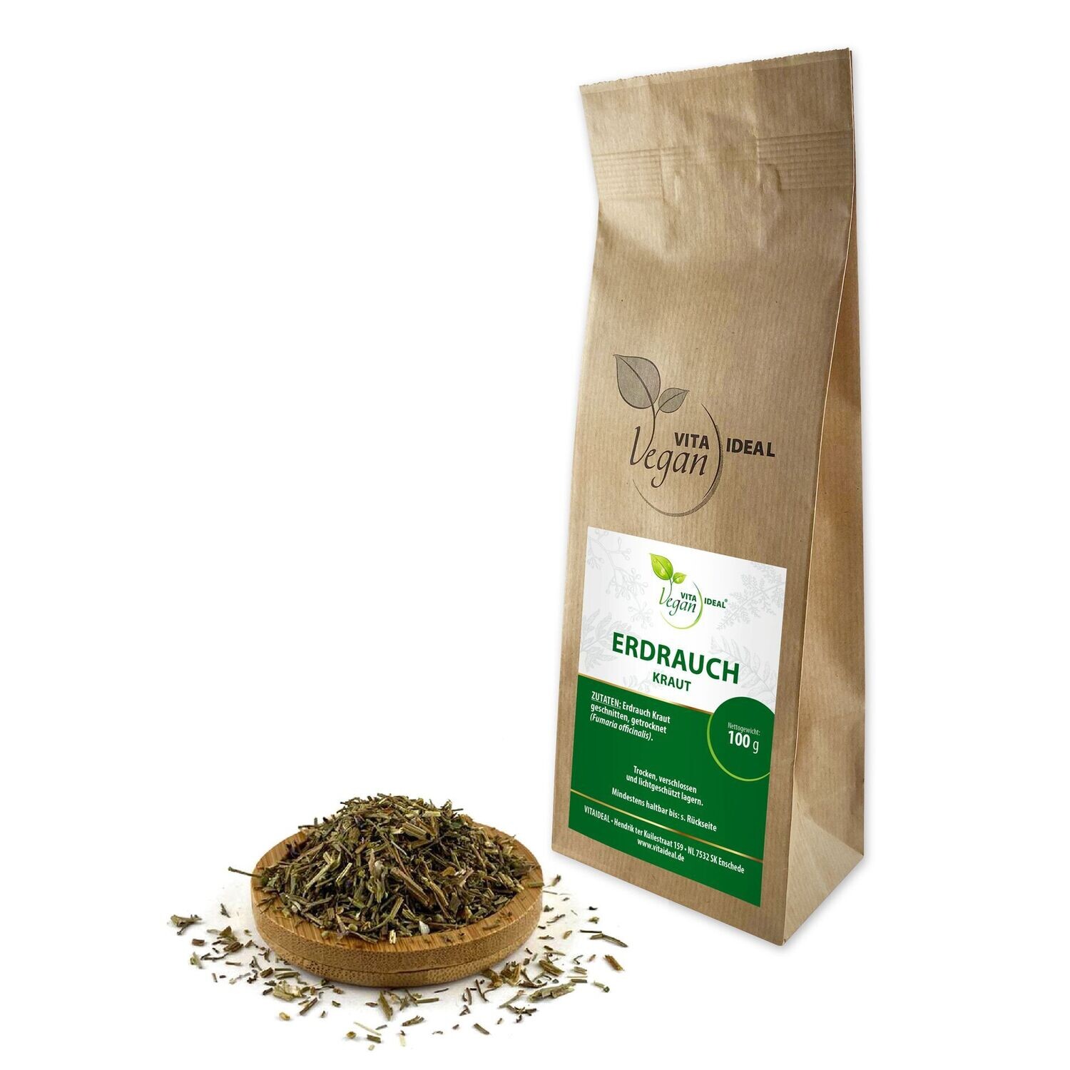 VITA IDEAL Vegan® Erdrauch Kraut geschnitten - Fumaria officinalis - Erdrauchkraut -, Menge: 100g