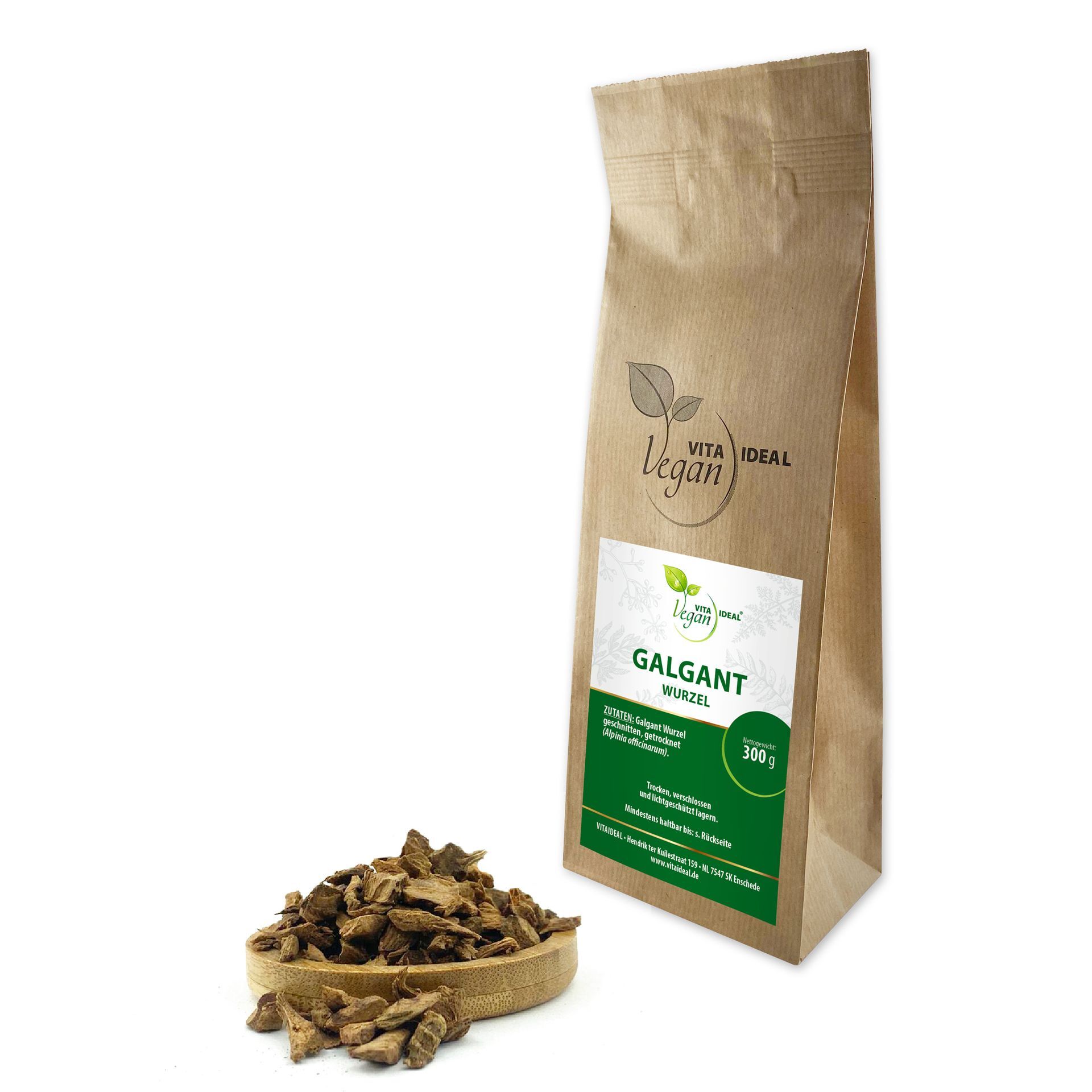 VITA IDEAL Vegan® Galgant Wurzel geschnitten - Alpinia officinarum - Galgantwurzel -