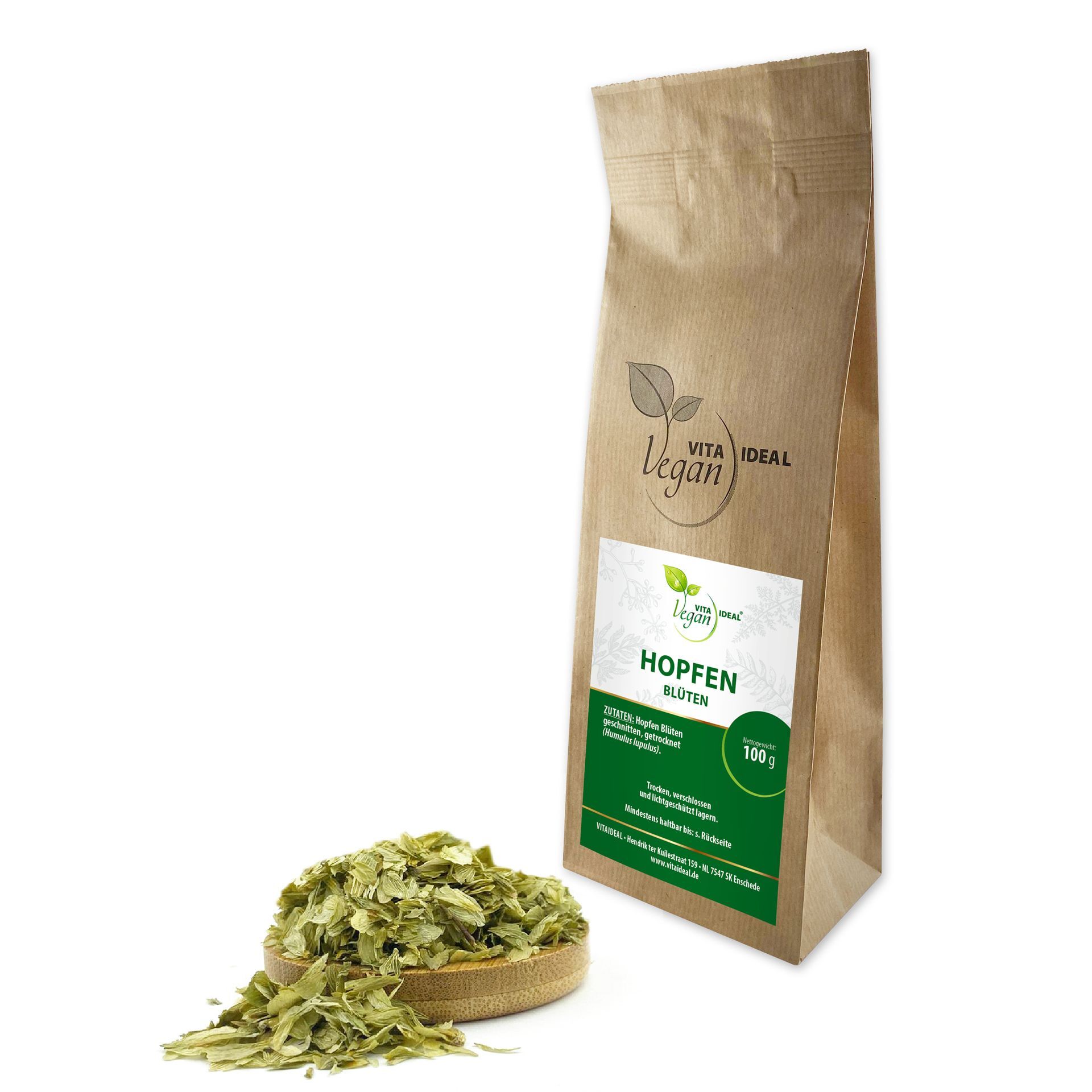 VITA IDEAL Vegan® Hopfen Blüten geschnitten - Humulus - Hopfenblüten -