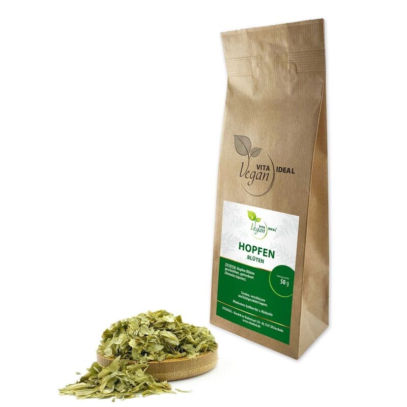VITA IDEAL Vegan® Hopfen Blüten geschnitten - Humulus - Hopfenblüten -
