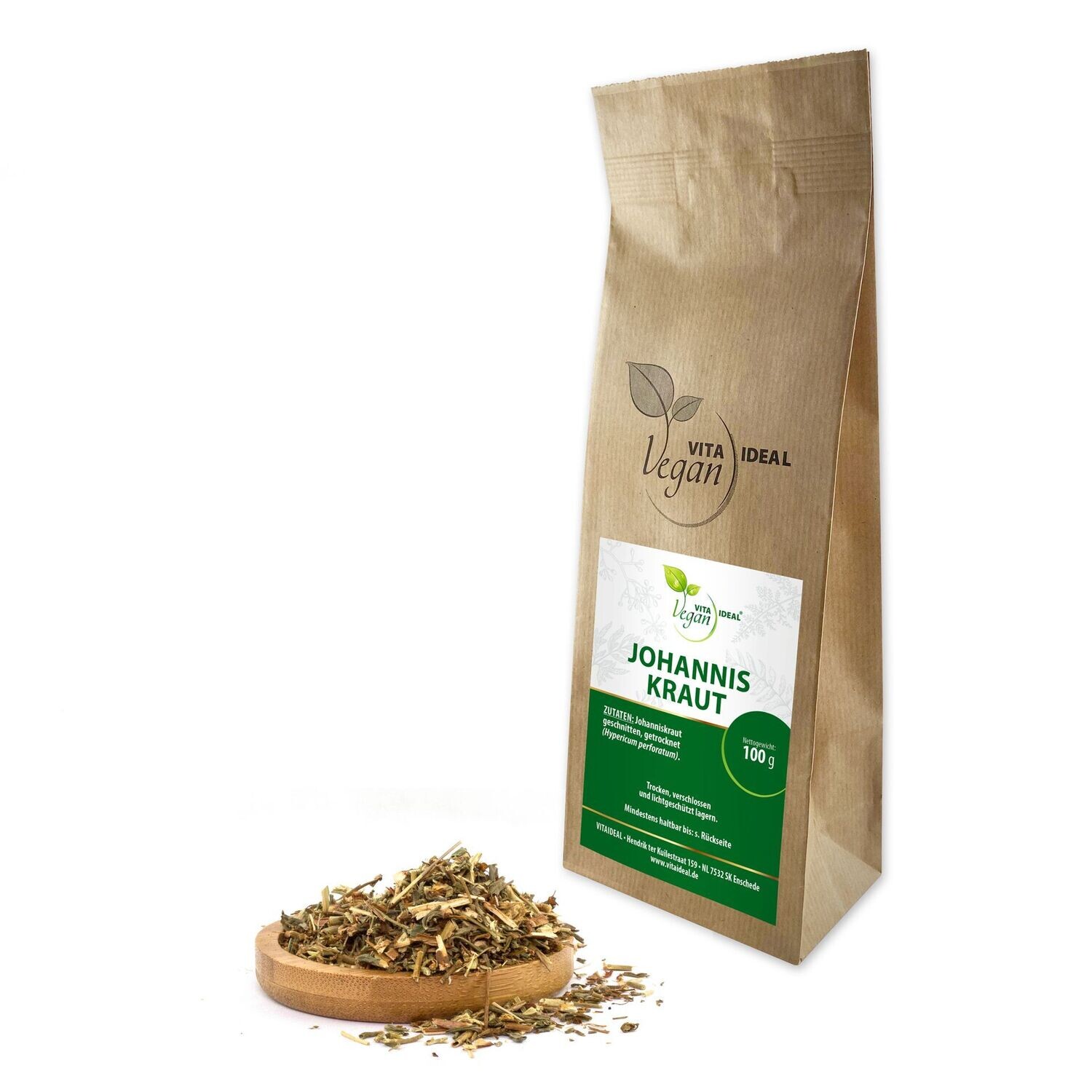VITA IDEAL Vegan® Johannis Kraut geschnitten - Hypericum perforatum - Johanniskraut -, Menge: 100g