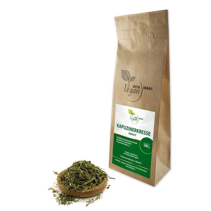 VITA IDEAL Vegan® Kapuzinerkresse Kraut geschnitten - Tropaeolum minus - Kapuzinerkressekraut