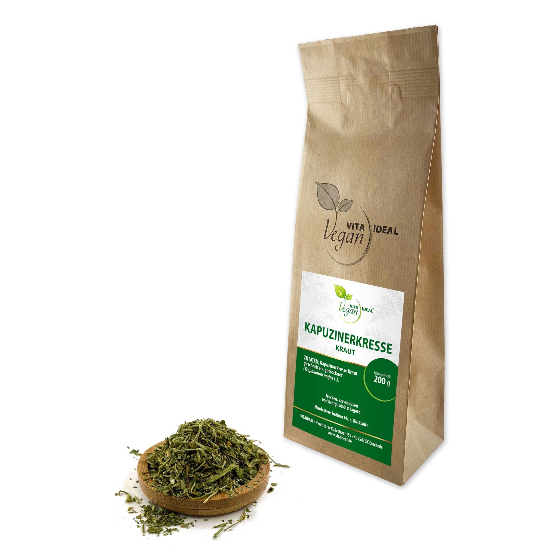 VITA IDEAL Vegan® Kapuzinerkresse Kraut geschnitten - Tropaeolum minus - Kapuzinerkressekraut