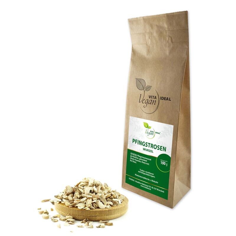 VITA IDEAL Vegan® Pfingstrosen Wurzel geschnitten - Radix Paeoniae - Peony root - Bai Shao - Pfingstrosenwurzel -