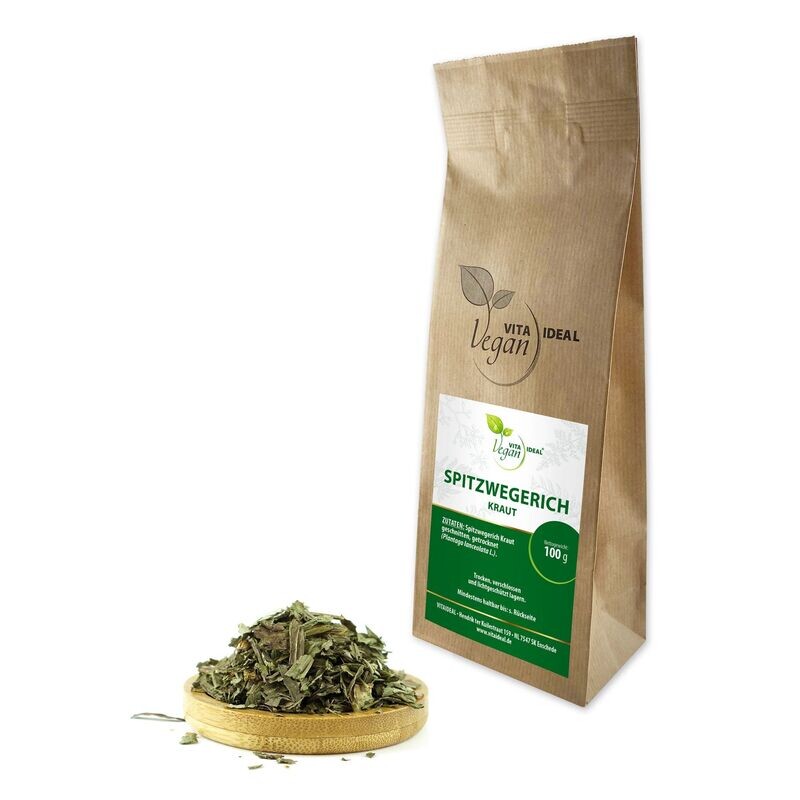 VITA IDEAL Vegan® Spitzwegerich Kraut geschnitten - Plantago lanceolata - Spitzwegerichkraut -