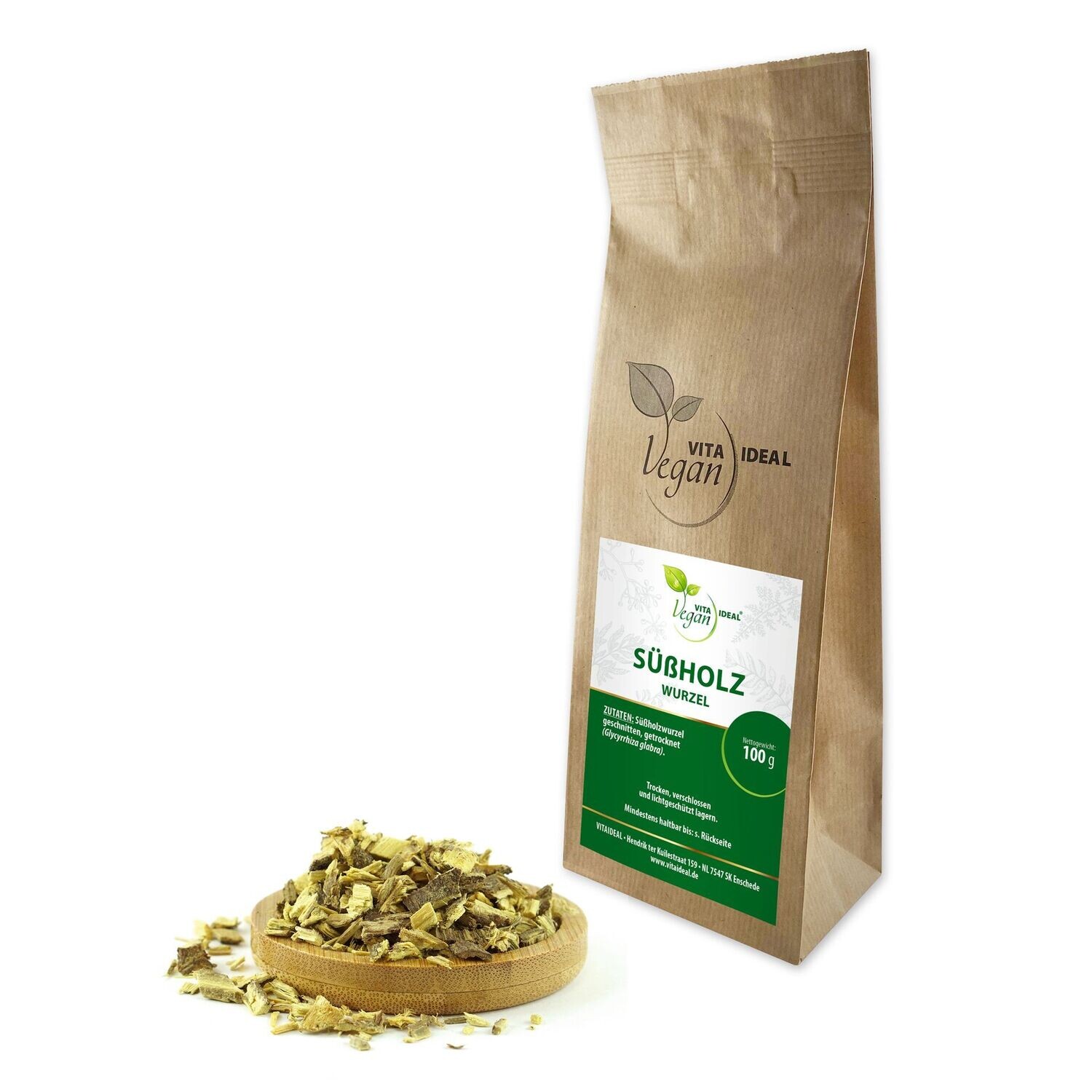 VITA IDEAL Vegan® Süßholz Wurzel geschnitten - Liquiritiae Radix - Süßholzwurzel -, Menge: 100g