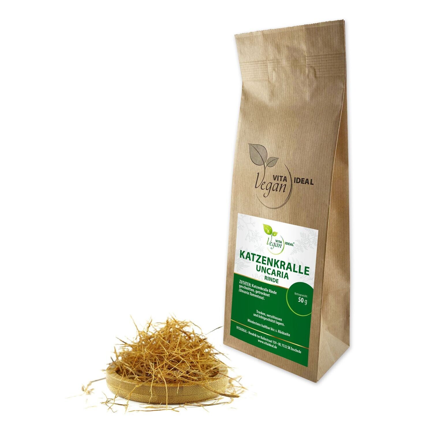 VITA IDEAL Vegan® Uncaria Rinde geschnitten - Uncaria tomentosa - Katzenkralle - Uncariarinde -