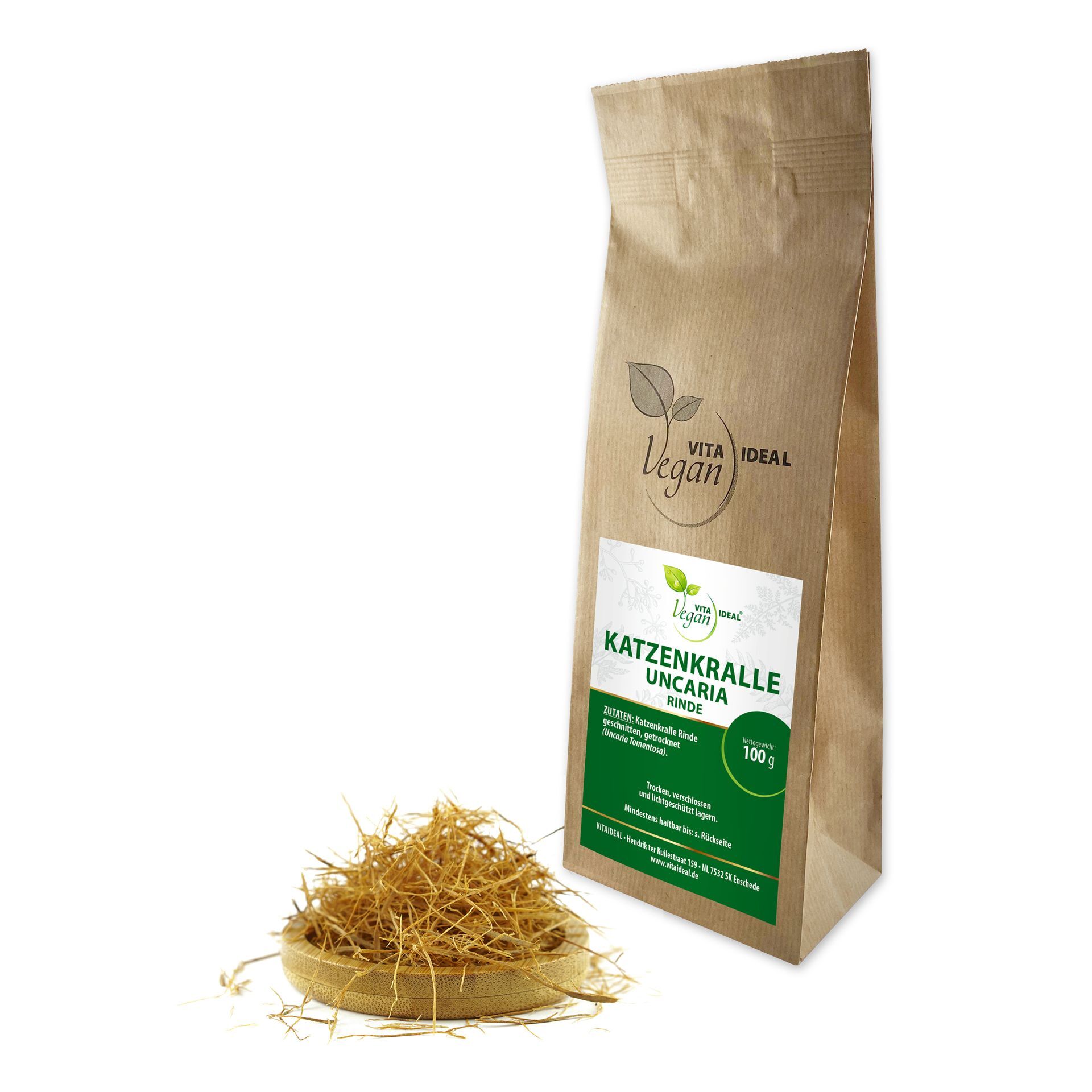 VITA IDEAL Vegan® Uncaria Rinde geschnitten - Uncaria tomentosa - Katzenkralle - Uncariarinde -