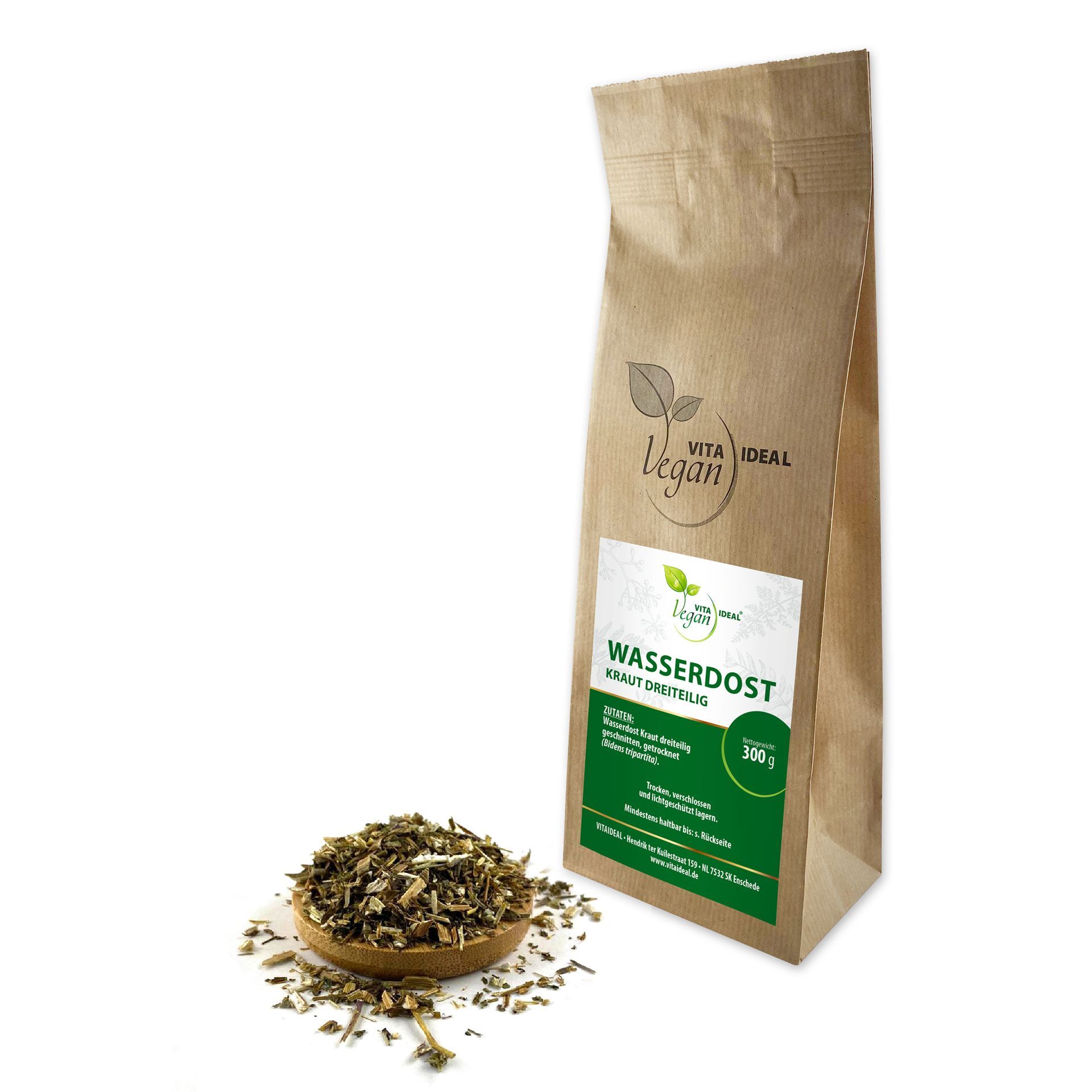 VITA IDEAL Vegan® Wasserdost Kraut dreiteilig geschnitten - Eupatorium cannabinum - Wasserdostkraut -