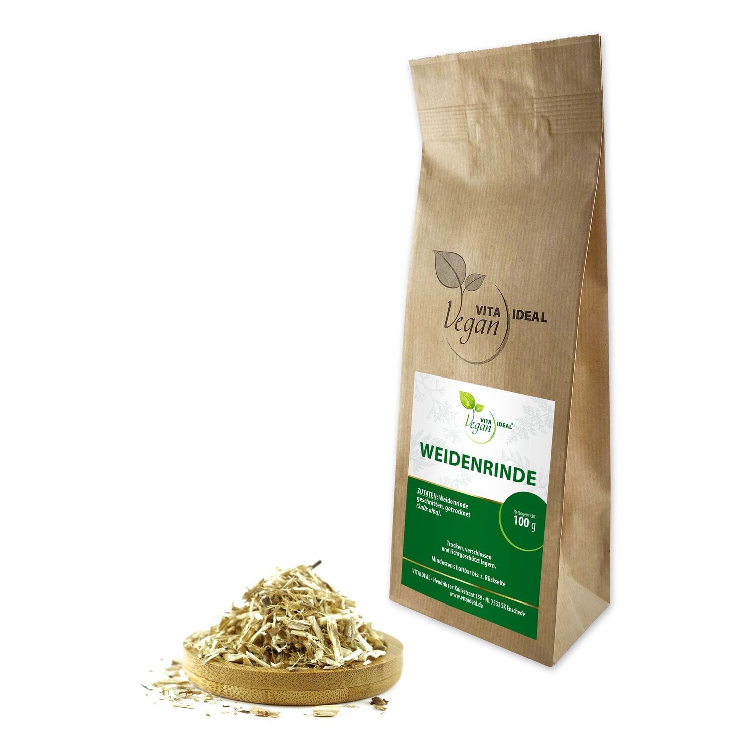 VITA IDEAL Vegan® Weiden Rinde geschnitten - Salix alba - Silber - Weidenrinde -