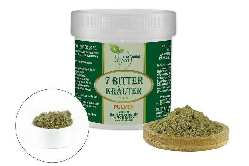 VITA IDEAL Vegan® 7 - Bitter - Kräuter Pulver - Bitterkräuter -