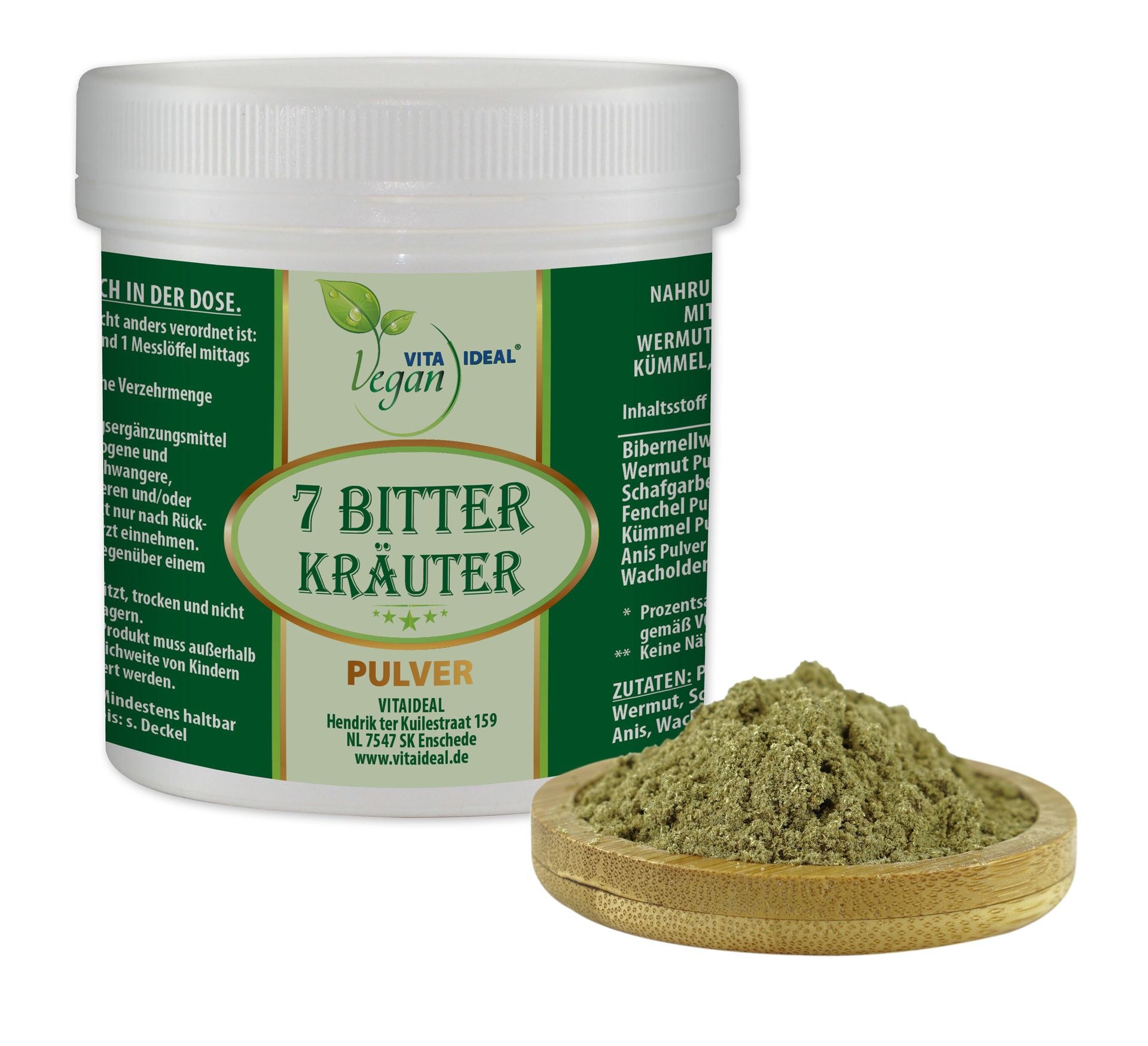 VITA IDEAL Vegan® 7 - Bitter - Kräuter Pulver - Bitterkräuter -