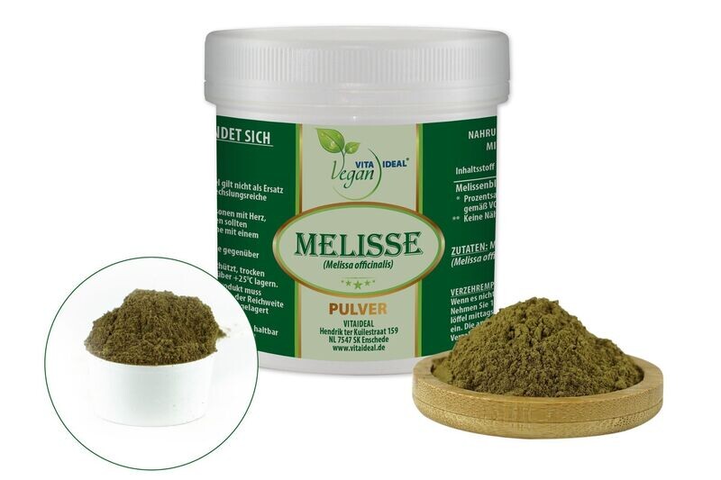 VITA IDEAL Vegan® Melisse Blätter Pulver - Melissa officinalis - Melissenblätter -