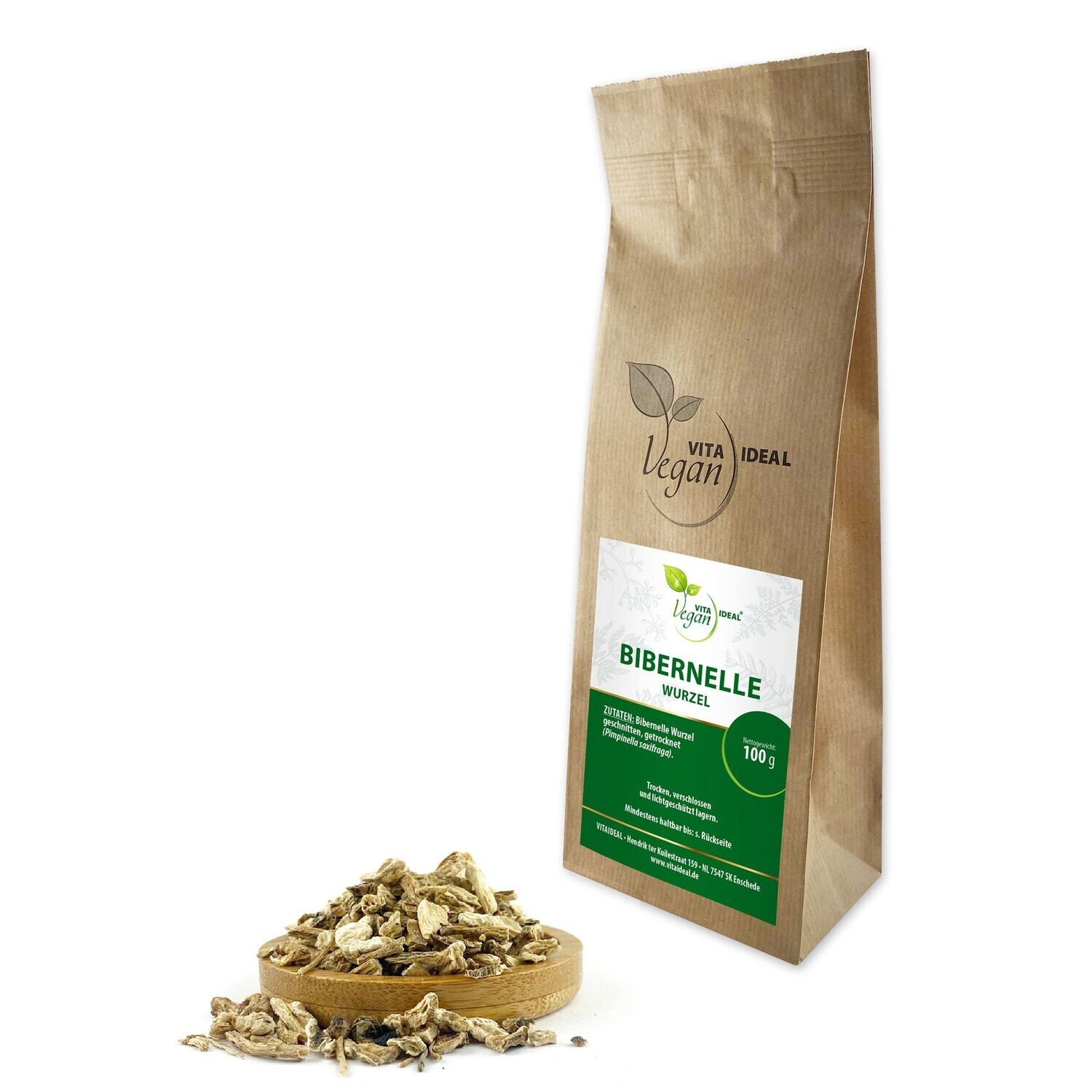 VITA IDEAL Vegan® Bibernelle Wurzel geschnitten - Pimpinella saxifraga - Bibernellwurzel - VITA IDEAL Vegan® Bibernelle Wurzel geschnitten - Pimpinella saxifraga - Bibernellwurzel -, Menge: 100g