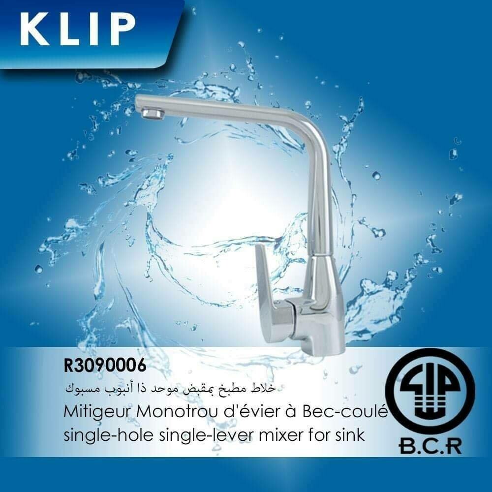 Mitigeur mono d&#39;évier à bec coulé BCR collection Klip