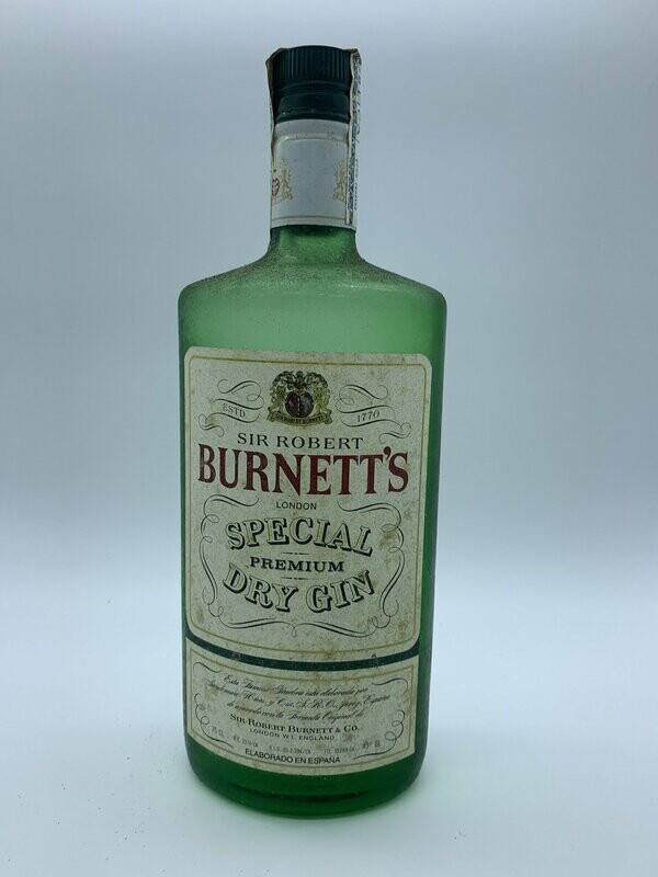 Burnett´s Especial Dry Gin precinto 8 ptas