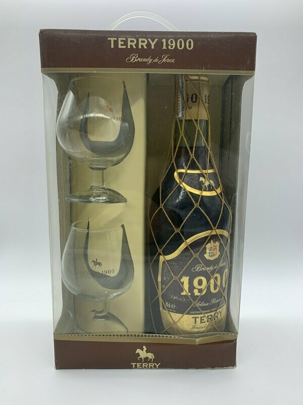 Brandy 1900 Terry con 2 copas de regalo años 90