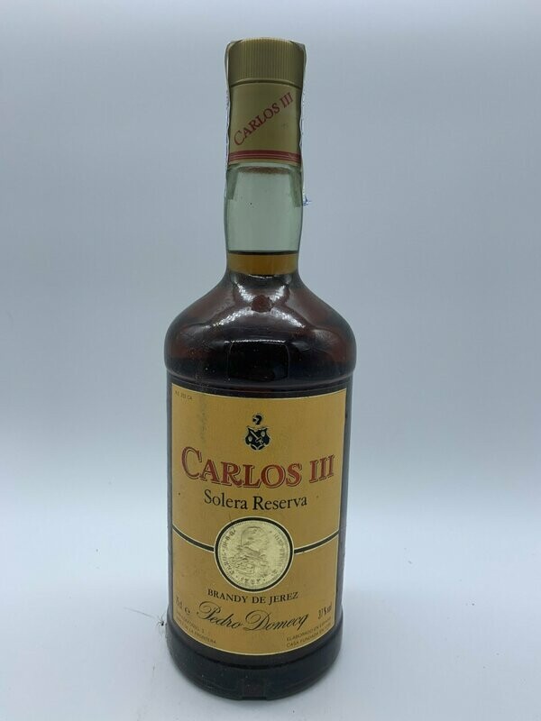 Brandy Carlos III  Solera reserva años 90