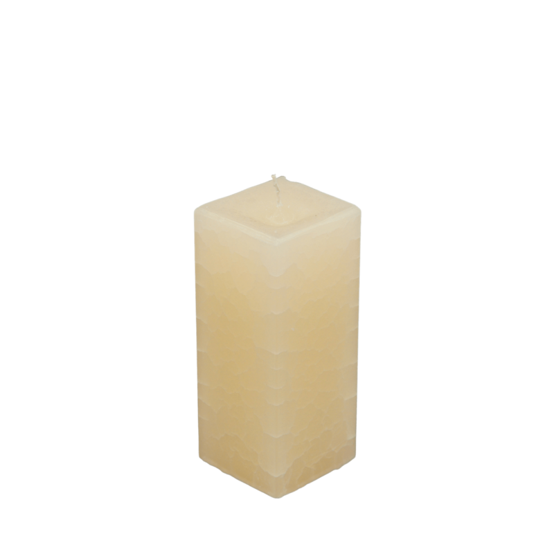Dänische Marmorkerze | Kerze eckig ca. 7 x 16 cm champagner