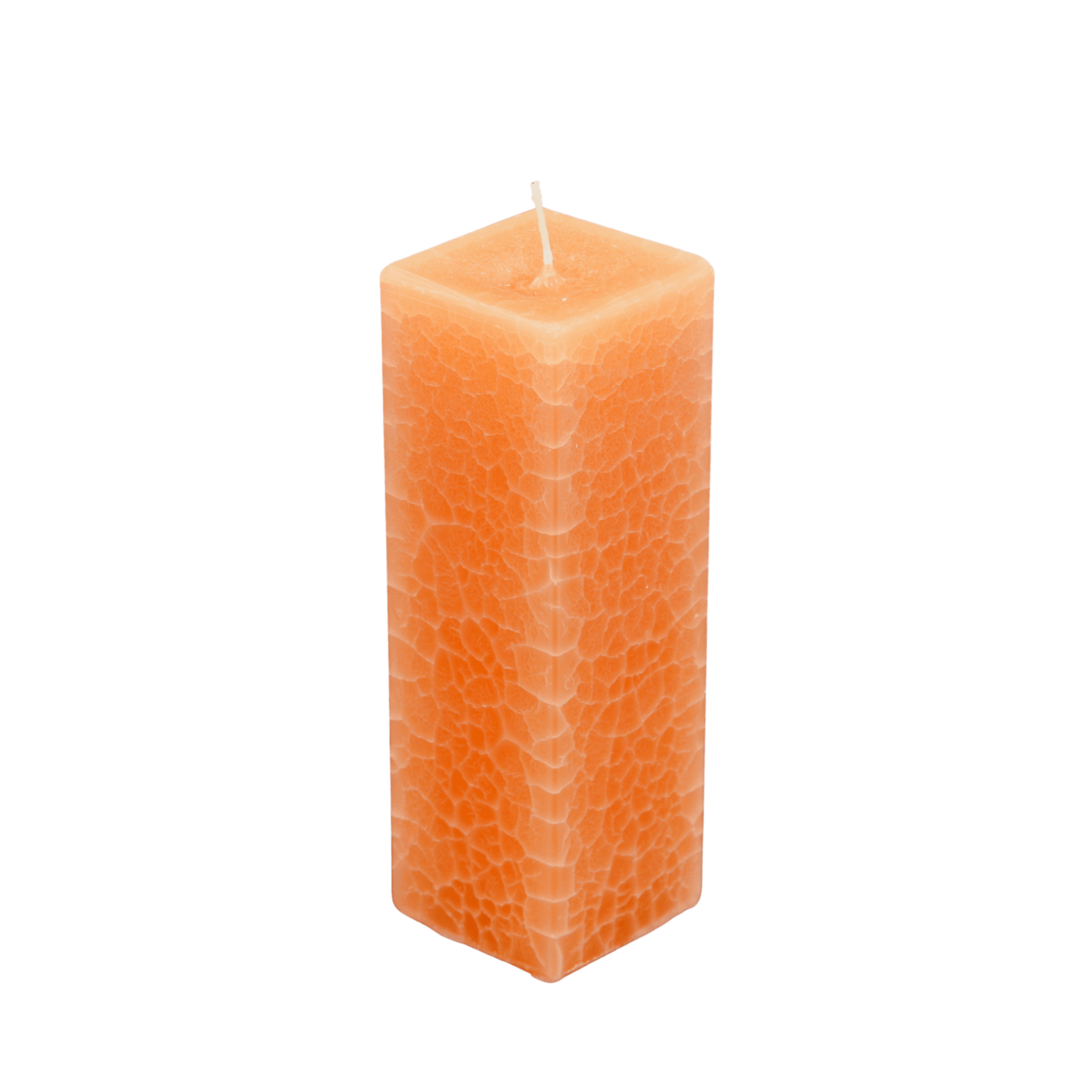 Dänische Marmorkerze | Kerze eckig ca. 7 x 22 cm orange