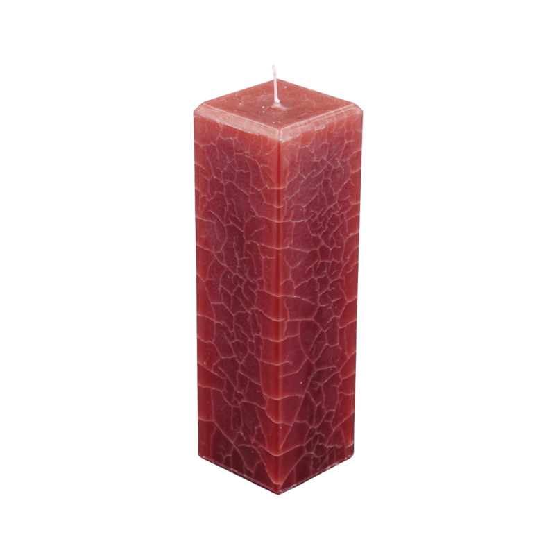 Dänische Marmorkerze | Kerze eckig ca. 7 x 22 cm bordeaux