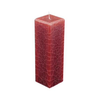 Dänische Marmorkerze | Kerze eckig ca. 7 x 22 cm bordeaux