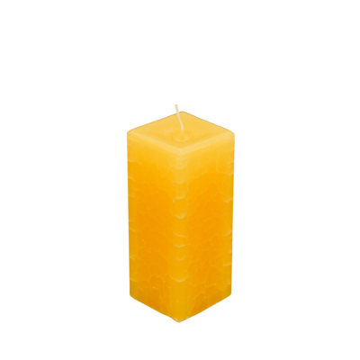 Dänische Marmorkerze | Kerze eckig ca. 7 x 16 cm gelb