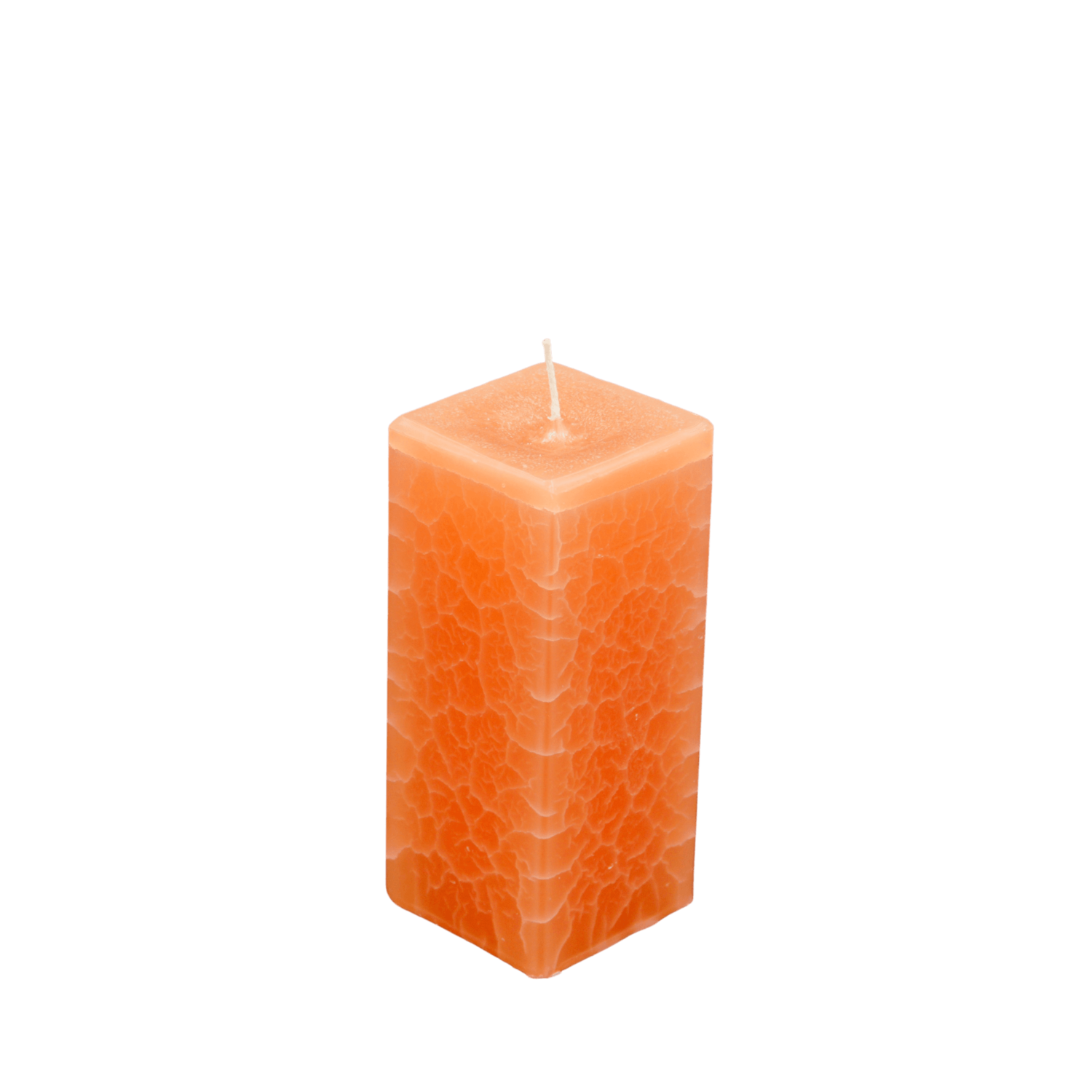 Dänische Marmorkerze | Kerze eckig ca. 7 x 16 cm orange