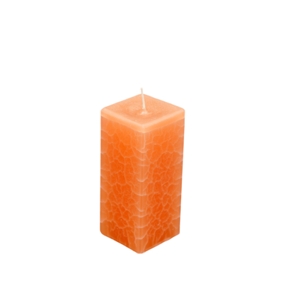 Dänische Marmorkerze | Kerze eckig ca. 7 x 16 cm orange