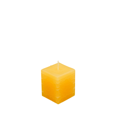 Dänische Marmorkerze | Kerze eckig ca. 7 x 10 cm gelb