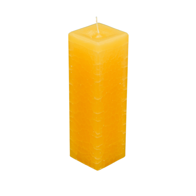 Dänische Marmorkerze | Kerze eckig ca. 7 x 22 cm gelb