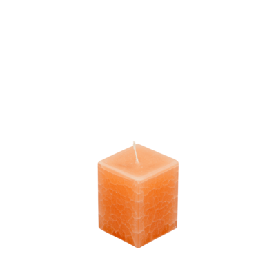 Dänische Marmorkerze | Kerze eckig ca. 7 x 10 cm orange